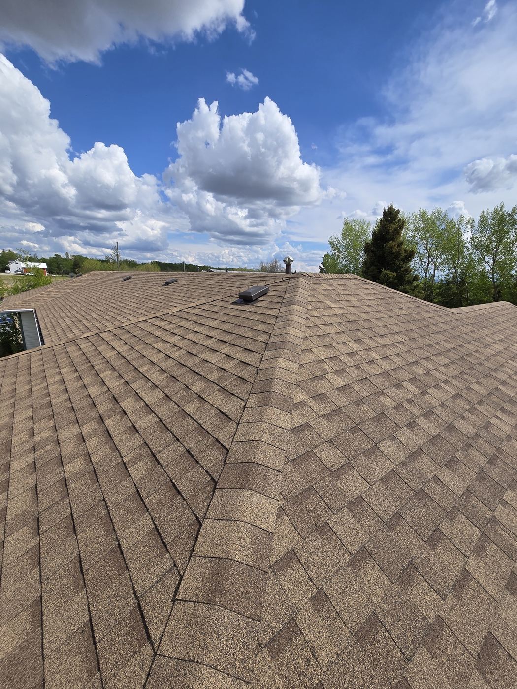 Architectural shingles on a steep pitch · Sunnybrook Roofing